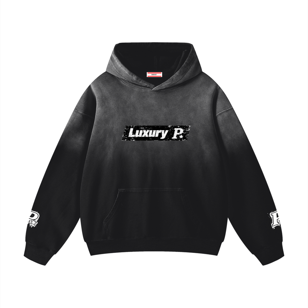 Distressed Heavyweight Sunfade Oversized Hoodie