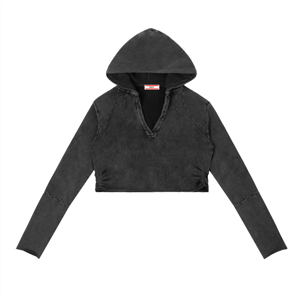 Vintage Washed Raw Edge Hoodie