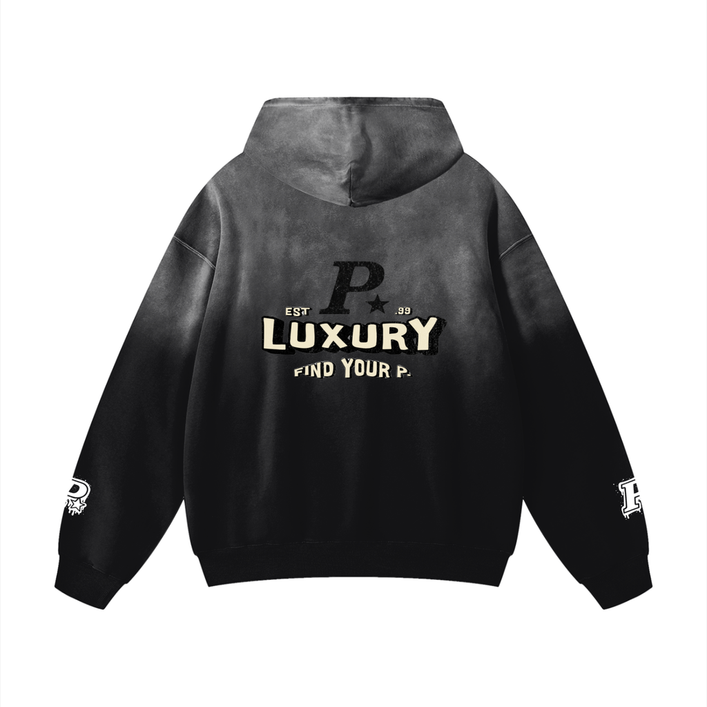 Distressed Heavyweight Sunfade Oversized Hoodie