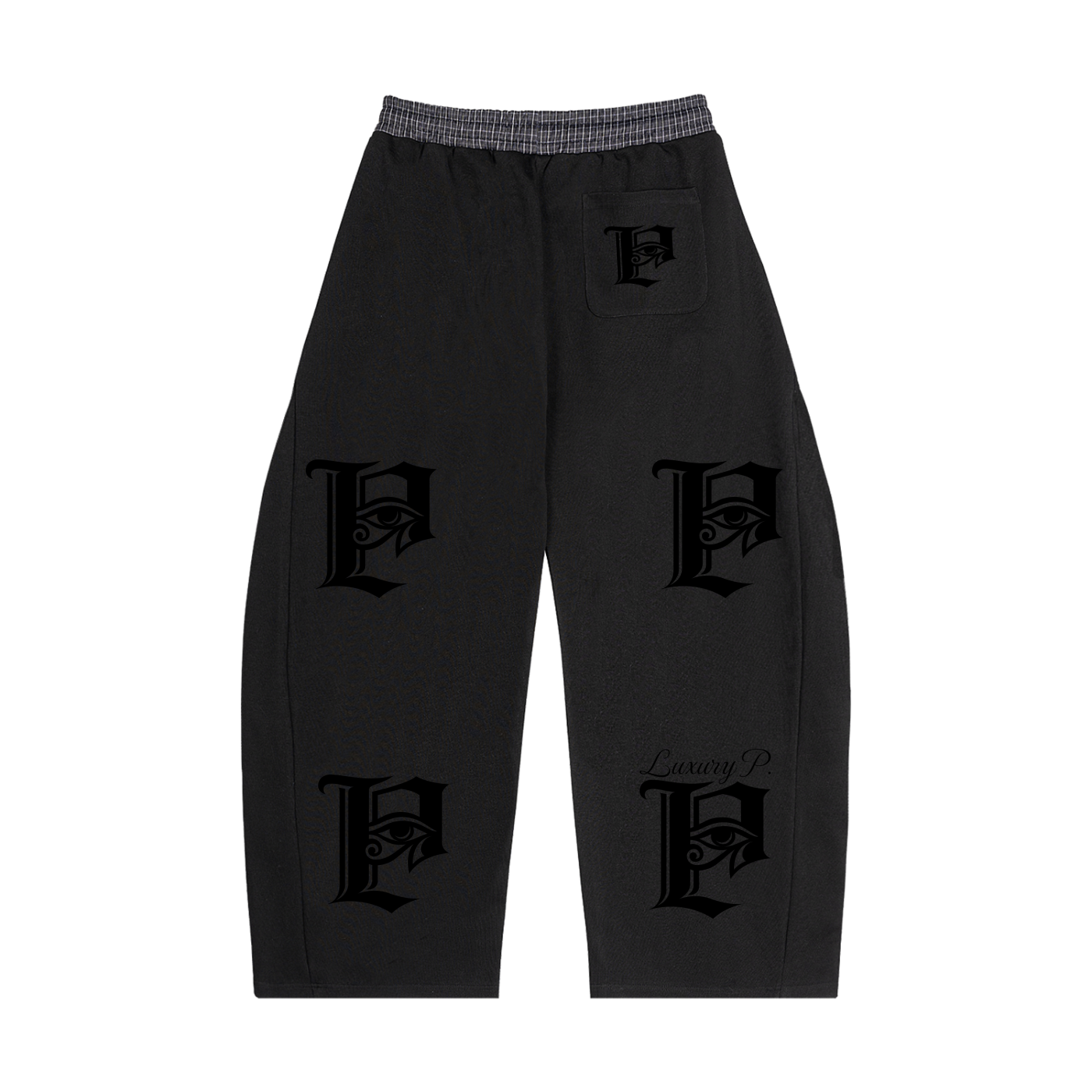 Plaid Waistband Barrel Sweatpants