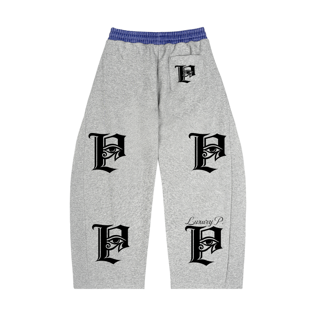 Plaid Waistband Barrel Sweatpants