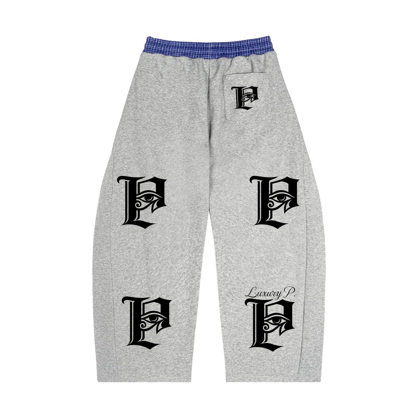 Plaid Waistband Barrel Sweatpants