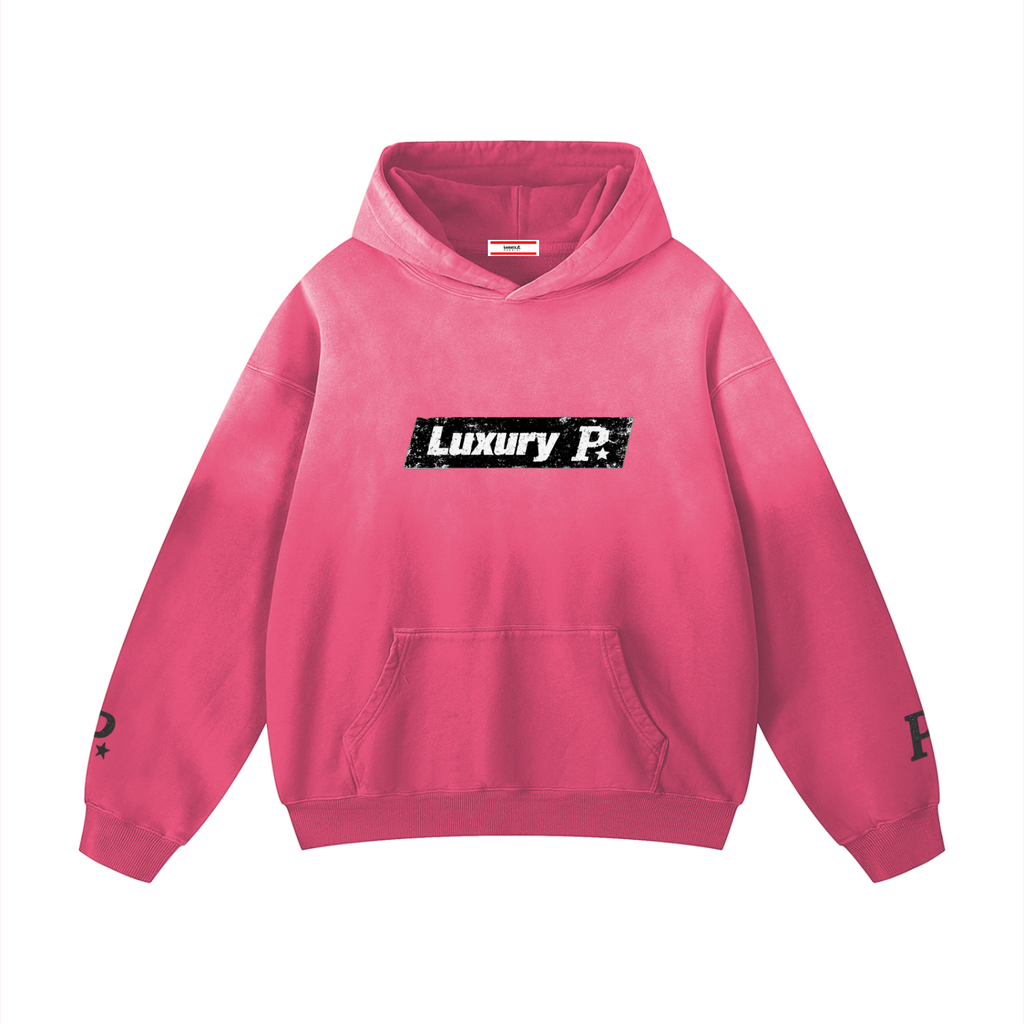 Distressed Sun Faded Bubblegum Heavyweight Hoodie