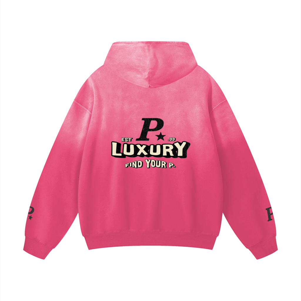 Distressed Sun Faded Bubblegum Heavyweight Hoodie