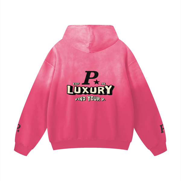 Distressed Sun Faded Bubblegum Heavyweight Hoodie